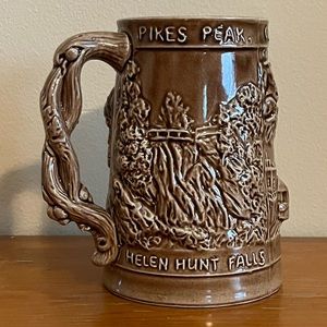 Colorado Pikes Peak Souvenir Beer Stein Mug Balanced Rock 6 Inches Tall